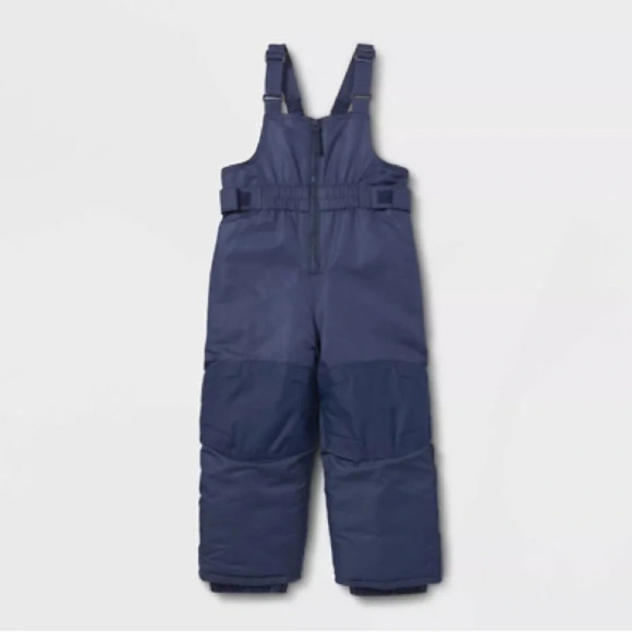 CAT & JACK NWOT Heavyweight Adjustable Snow Ski Bib Pants in Navy Blue - Picture 2 of 9